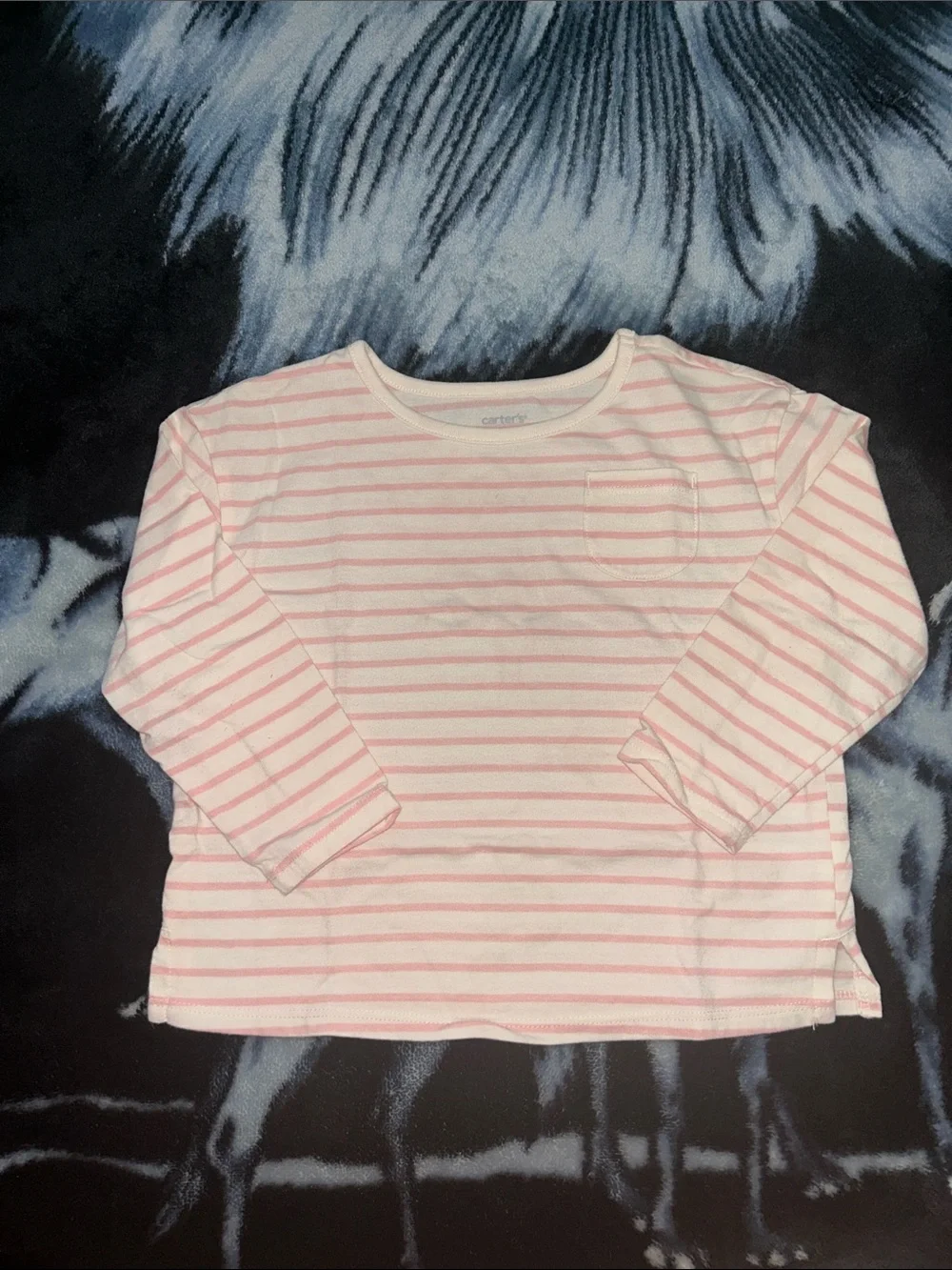 Carter's Light Pink & White Striped Long Sleeve Tee